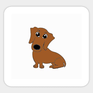 Dachshund red cartoon Sticker